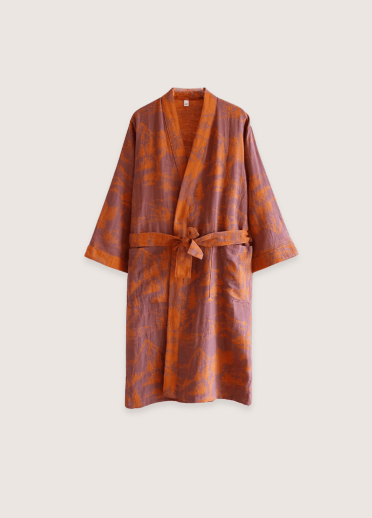 Peignoir kimono orange femme