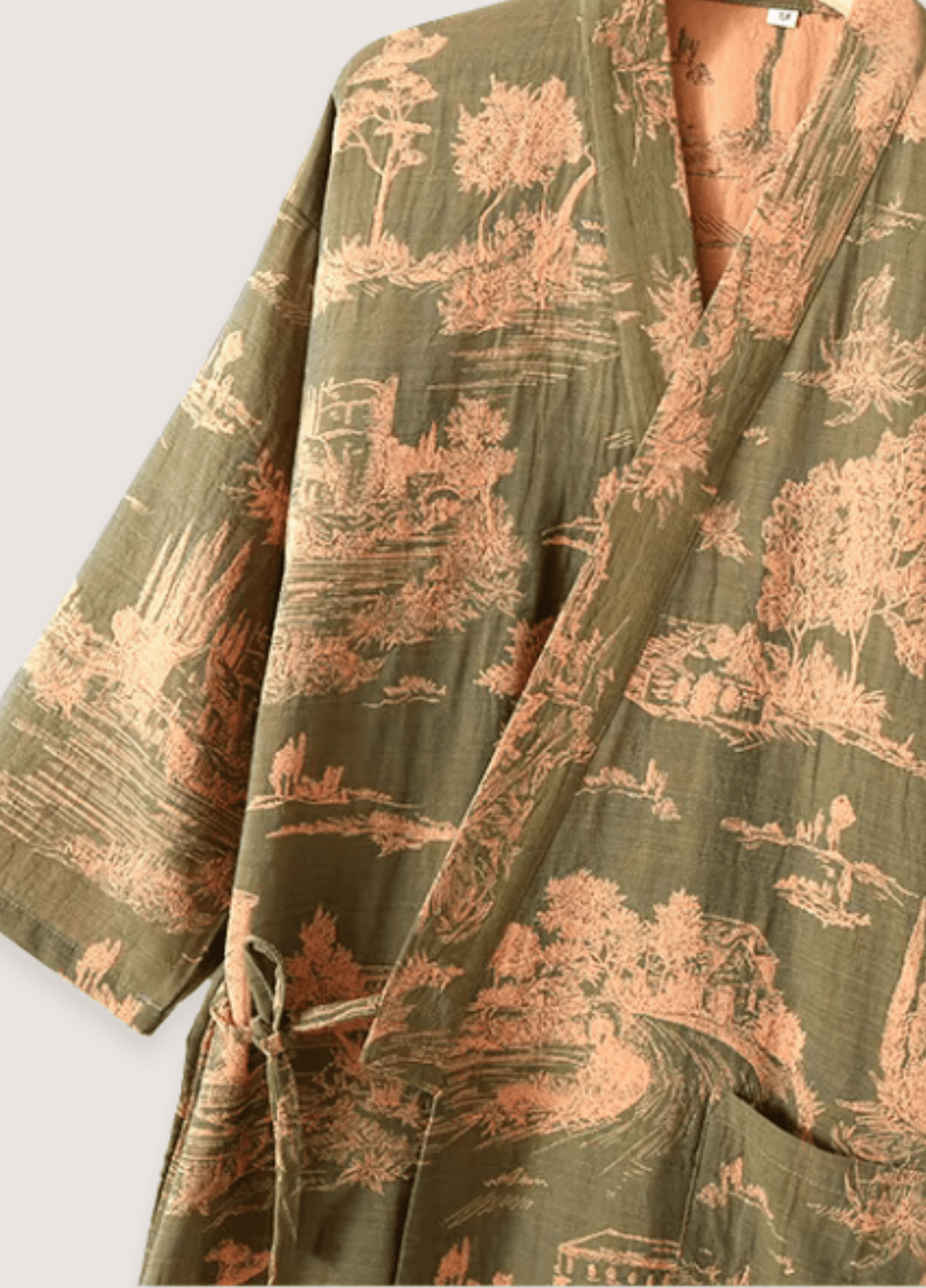 Peignoir kimono vert | Ukiyo Peignoir kimono vert | Ukiyo