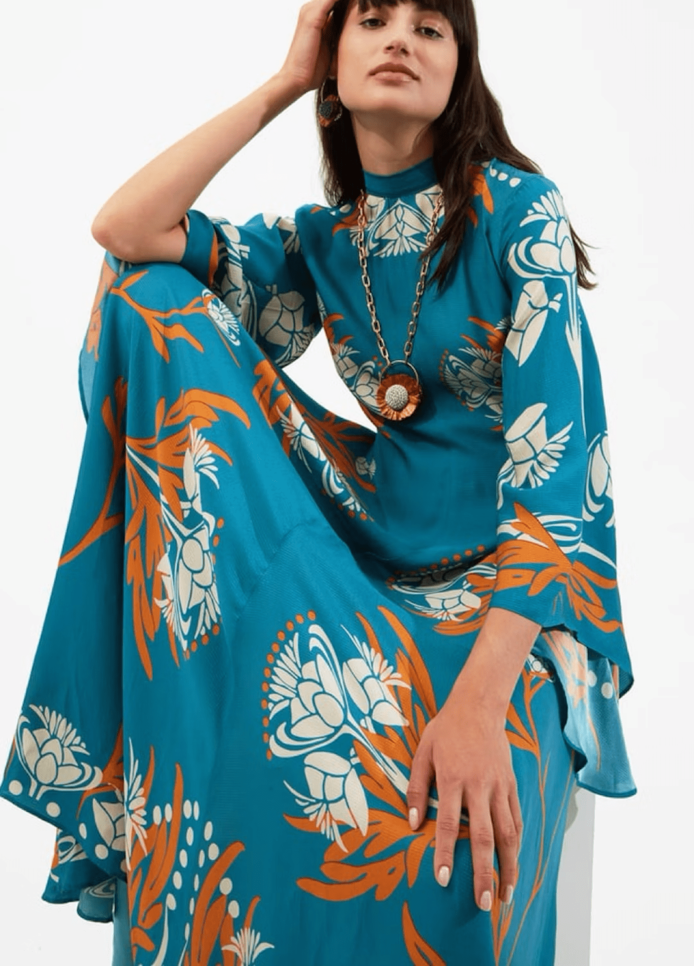 Robe kimono | Turquoise Sauvage