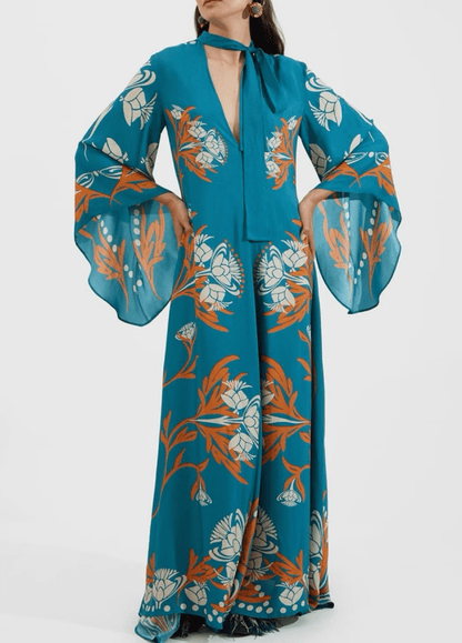 Robe kimono | Turquoise Sauvage