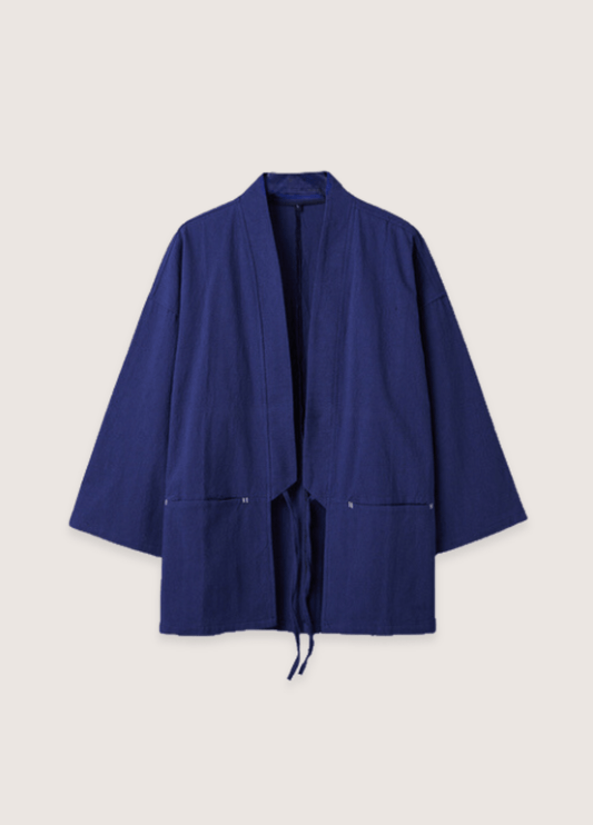 Veste kimono bleue | Cardigan Minimaliste bleu / M