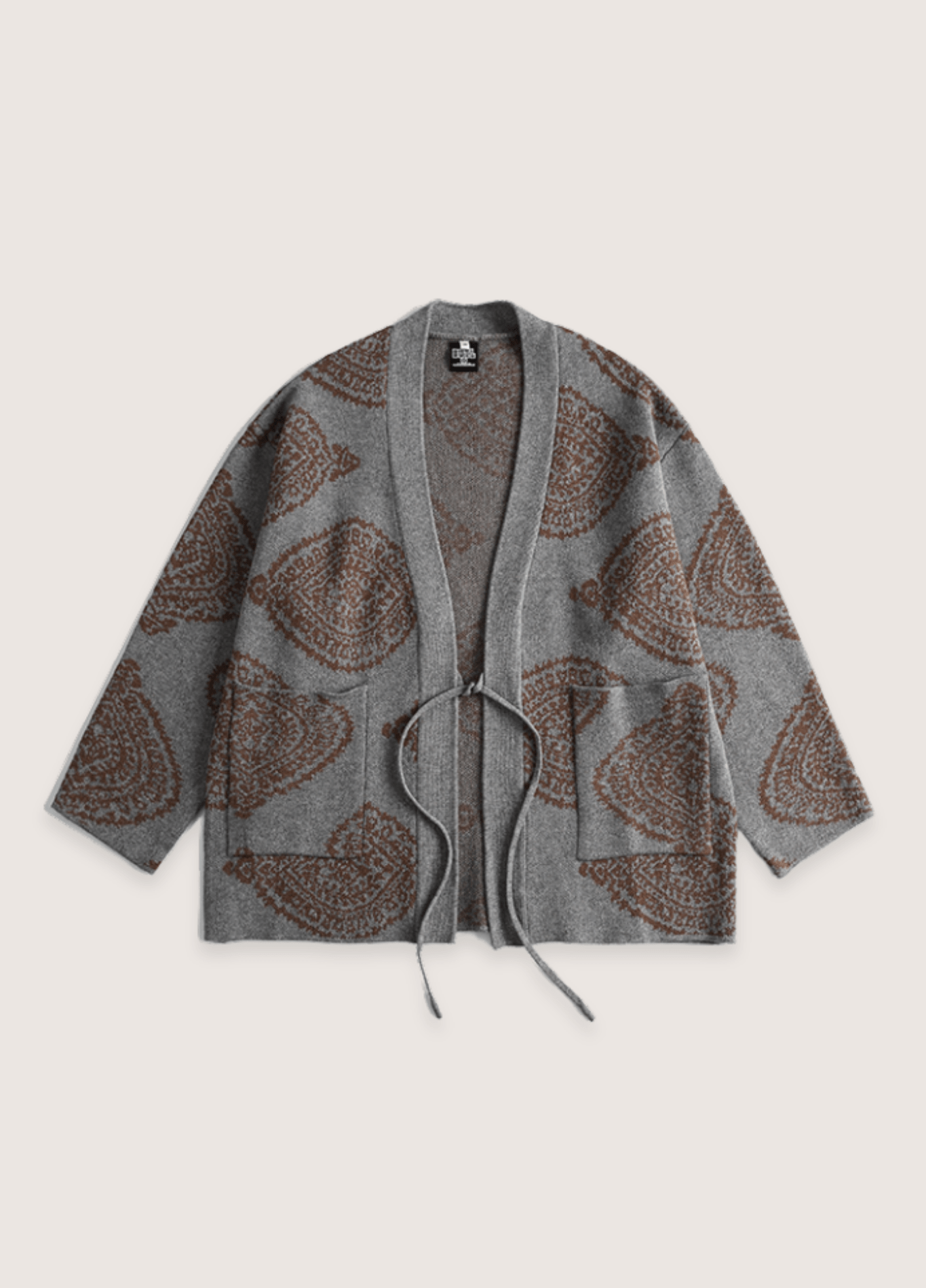 Veste kimono grise | Motifs Paisley Veste kimono grise | Motifs Paisley gris / M