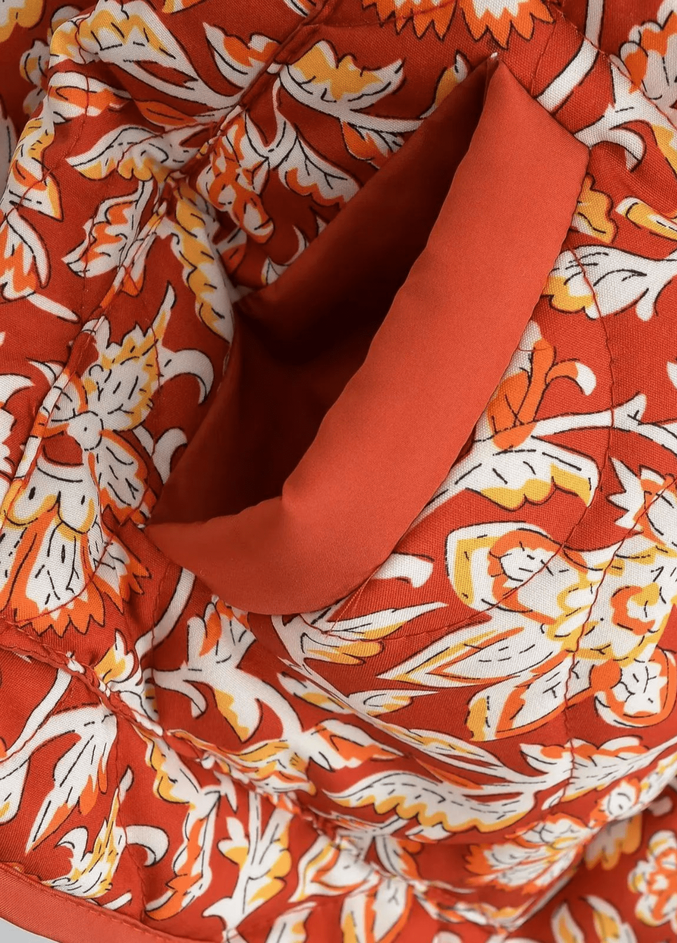 Veste kimono matelassée | Floral Terracotta Veste kimono matelassée | Floral Terracotta