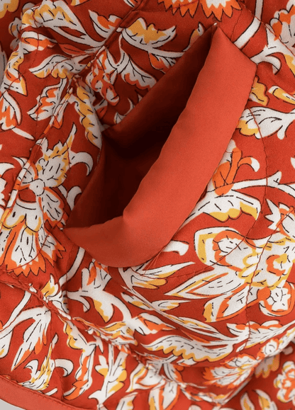 Veste kimono matelassée | Floral Terracotta Veste kimono matelassée | Floral Terracotta