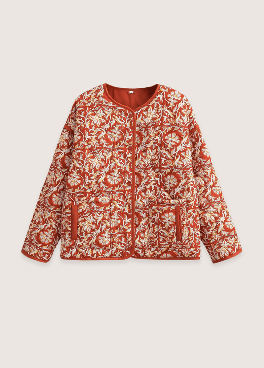 Veste kimono matelassée | Floral Terracotta Veste kimono matelassée | Floral Terracotta terracotta / S