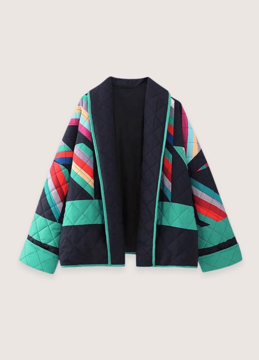 Veste kimono matelassée | Géométrique Coloré année 80 multi / S