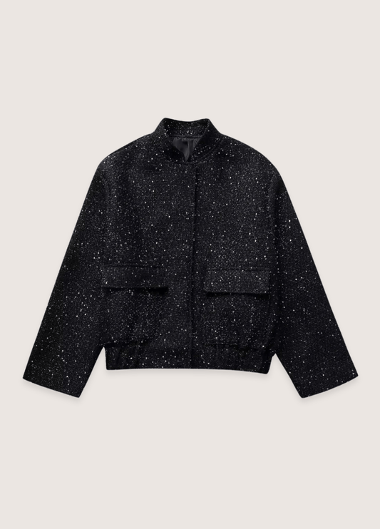 Veste kimono noir à paillettes | Hoshi Veste kimono noir à paillettes | Hoshi noir / XS