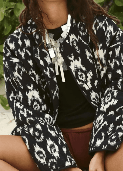 Veste kimono noir et blanc | Ikat Veste kimono noir et blanc | Ikat