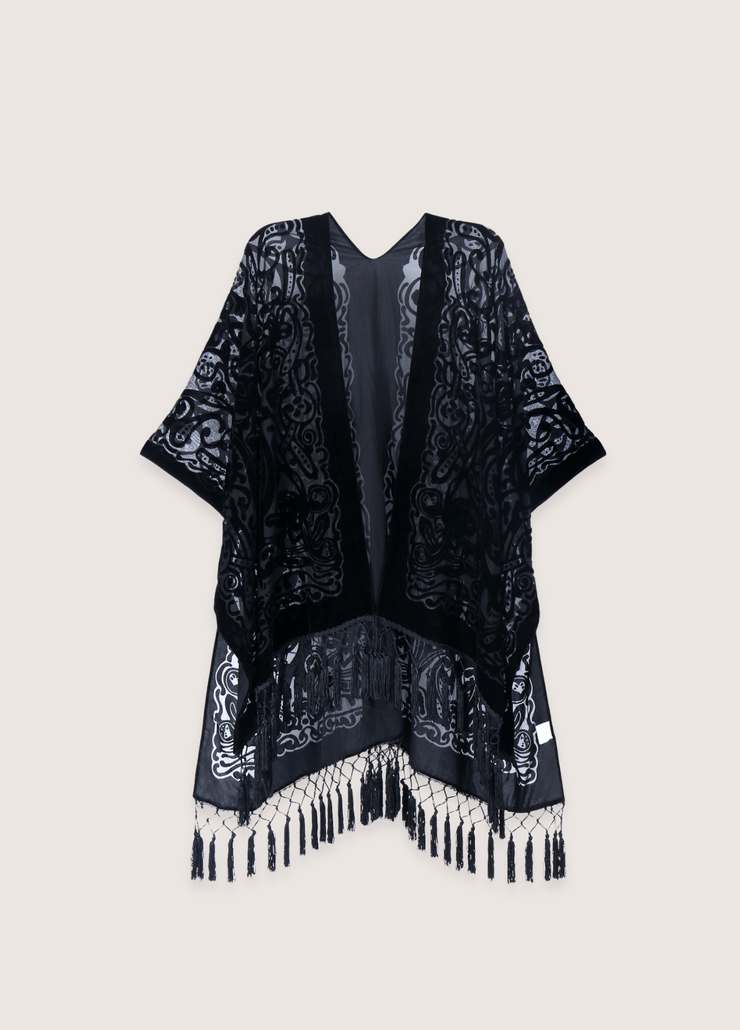 Veste kimono femme Noir