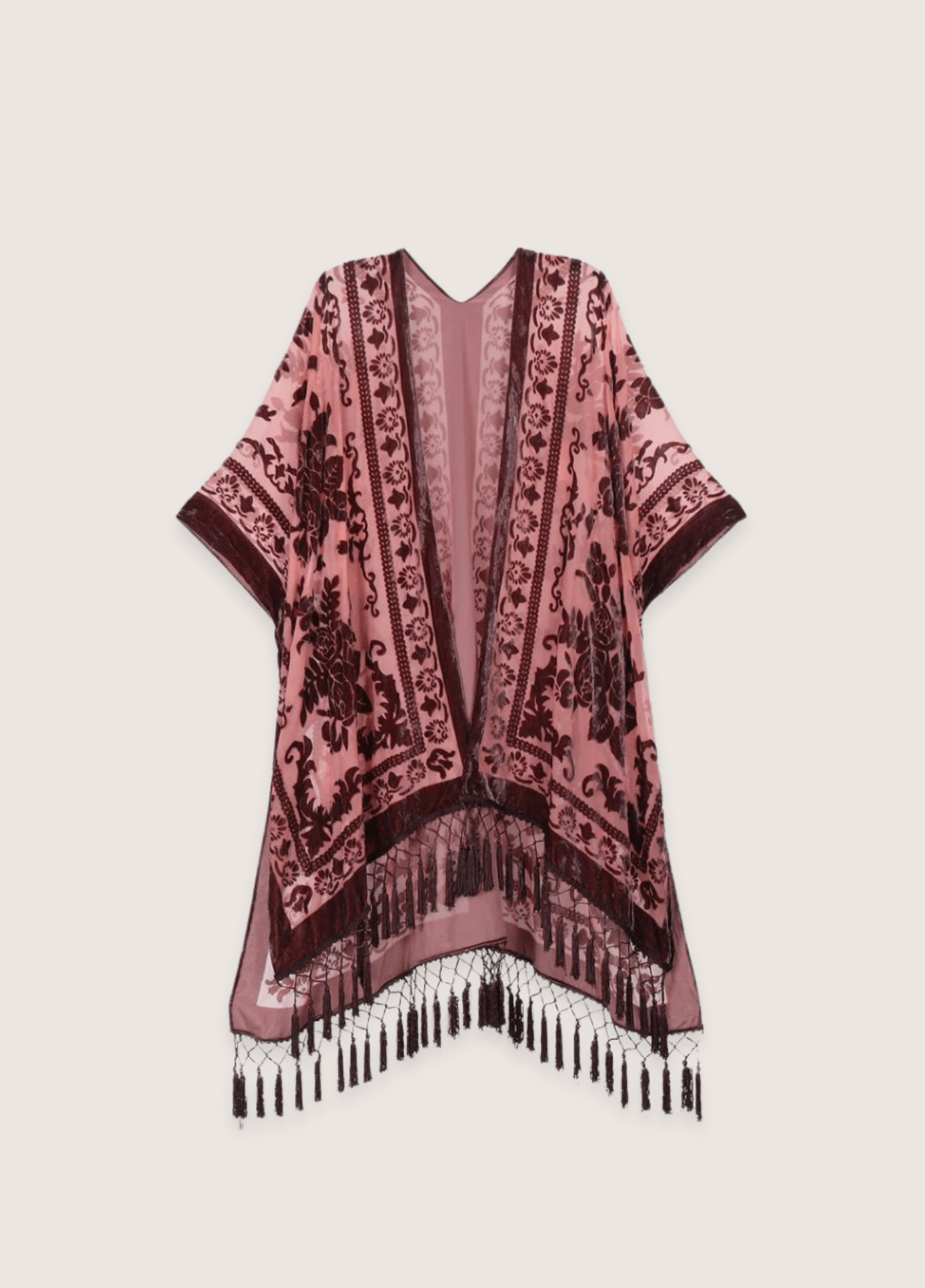 Veste kimono rose pâle rose pâle