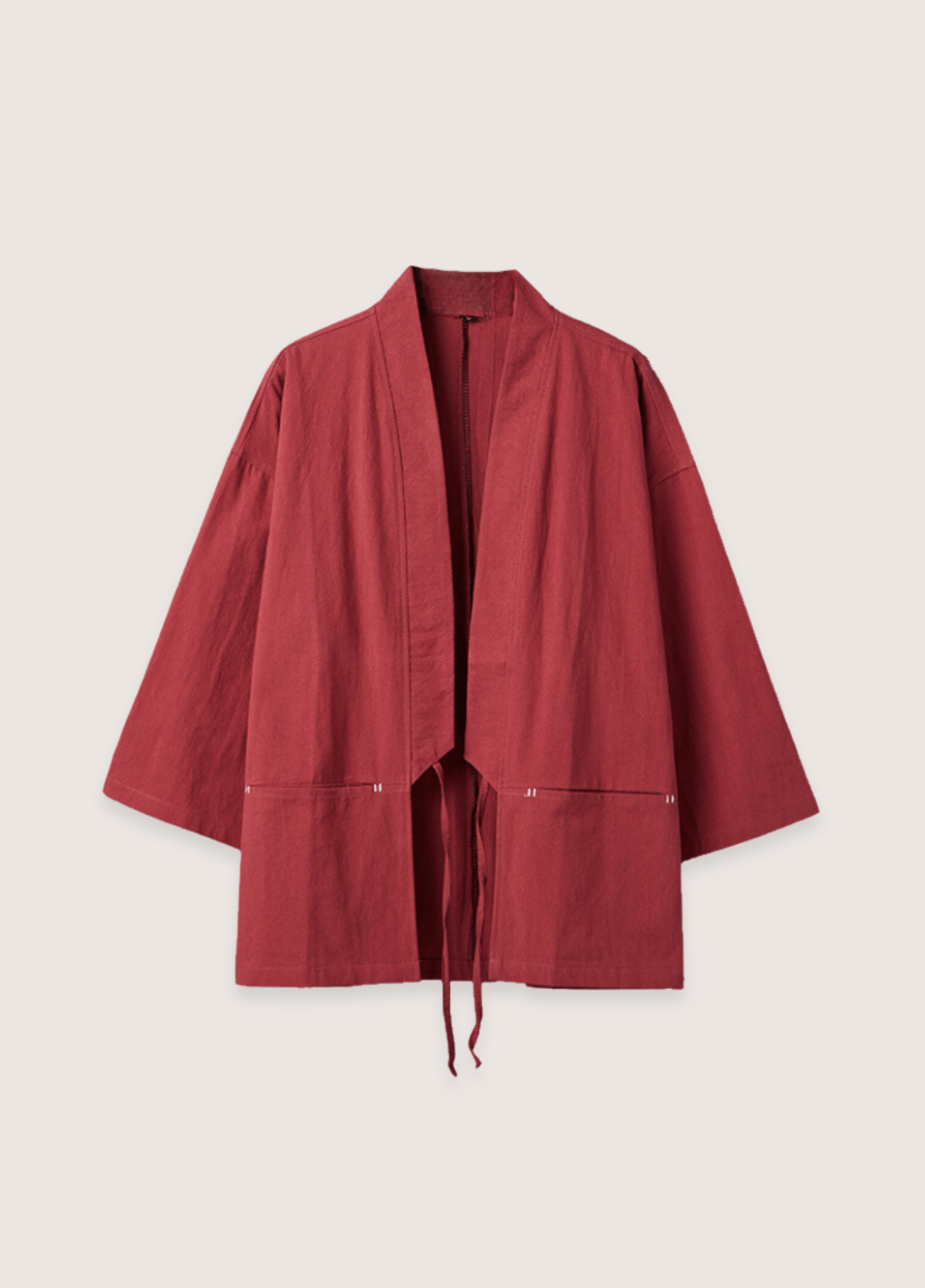 Veste kimono rouge | Cardigan Minimaliste rouge / M