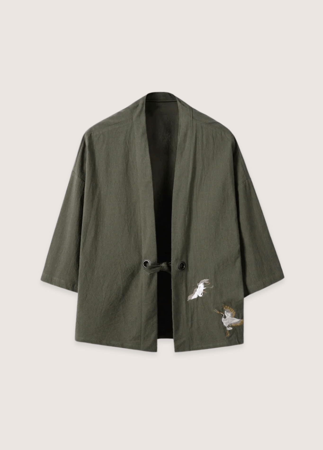 Veste kimono verte en lin vert / M     47 to 56kg